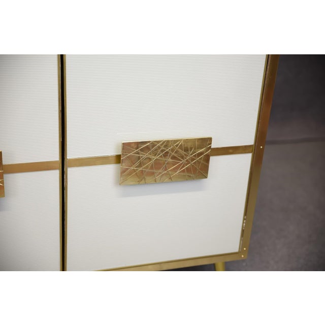 Wood Sideboard with White Murano Glass from Justfurnituress SRL For Sale - Image 7 of 13