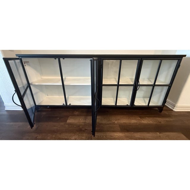 2020s Contemporary Lulu and Georgia "Marjorie" Glass-Front Metal Curio Sideboard For Sale - Image 5 of 14