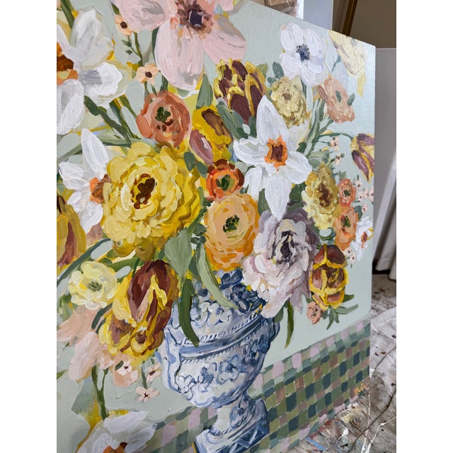 Everyday Bouquet Expressionism Acrylic Painting For Sale - Image 4 of 9