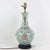 Mid 20th Century Vintage Chinese Famille Rose Lime Green Porcelain Vase Lamp With Lotus and Peony Scrollwork For Sale - Image 5 of 16