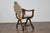 Italian Italian 19th Century Walnut Curule Upholstered Armchair with Carved X-Form Base For Sale - Image 3 of 12