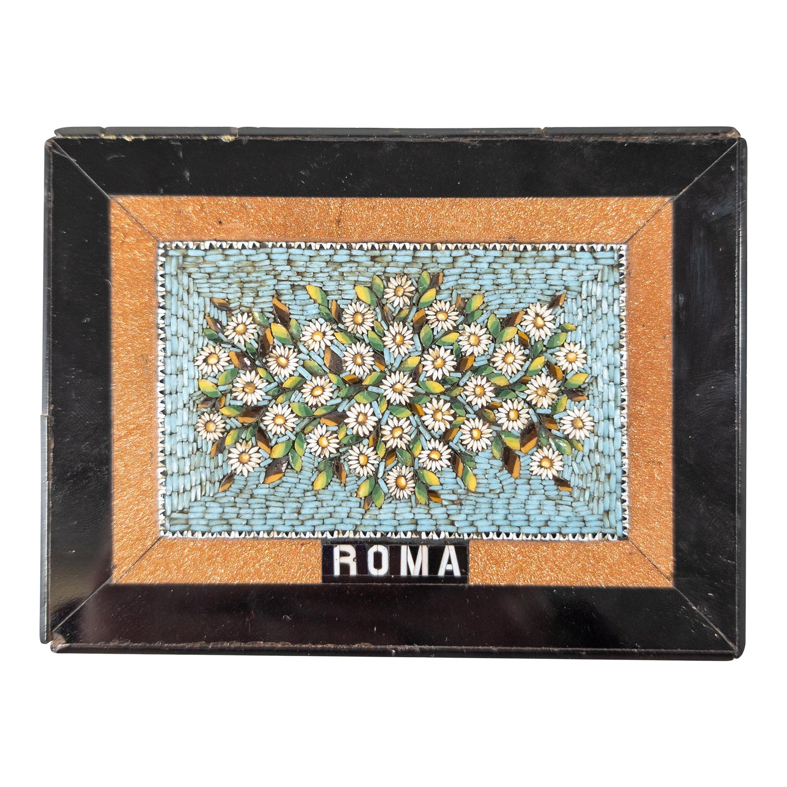 19th Century Italian Grand Tour Micro Mosaic Roman Paperweight | Chairish