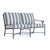 Brown Jordan Venetian Right Arm Loveseat in Sapphire with Sapphire Stripe Cushions For Sale