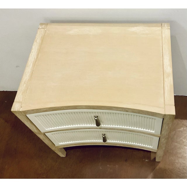 2020s Lillian August Ivory Fluted Cerused Oak Nightstands Pair For Sale - Image 5 of 7