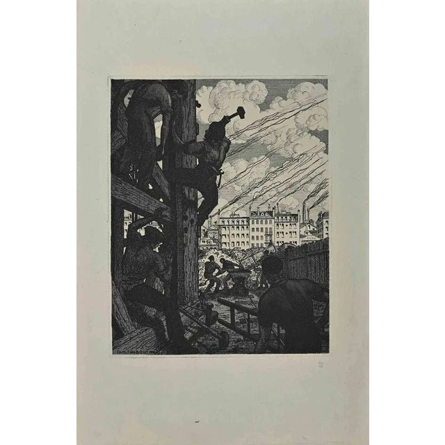 Men at Work is an original artwork realized by George Henri Tribout. Original etching on paper. Signed in plate by the...
