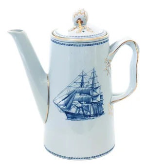 Mid 20th Century Nautical Spode Clipper Ship Tradewind Blue Coffee Pot