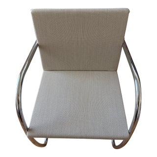 1970s Mies Van Der Rohe for Knoll Mr Armchair in Textured Woven Fabric For Sale