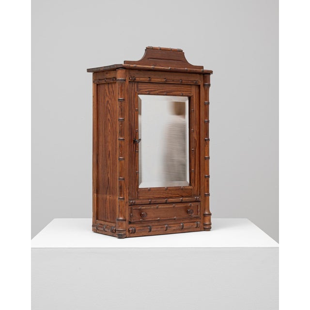 Wood 1900s French Mini French Faux Bamboo Armoire For Sale - Image 7 of 18