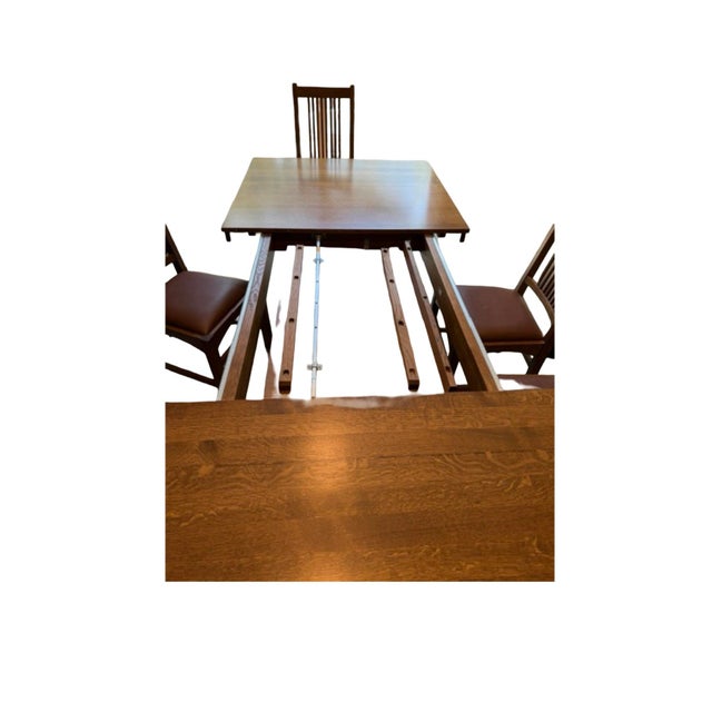 Chestnut Handmade Mission/Craftsman Style Dining Set For Sale - Image 8 of 10