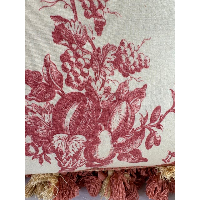 Traditional Vintage French Empire Tasseled Cotton Toile Pillows/a Pair For Sale - Image 3 of 10