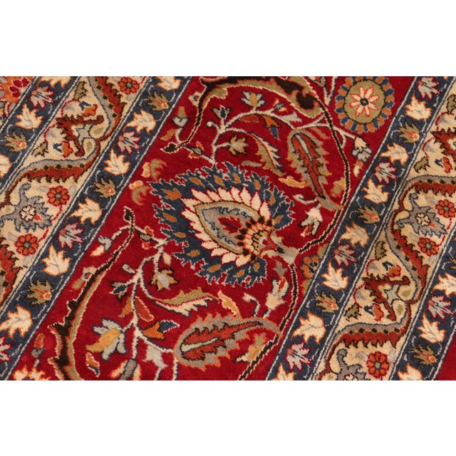 1990s 1990's Floral Pak-Persian Red/Green Wool Rug - 10'0'' X 14'3'' For Sale - Image 5 of 9