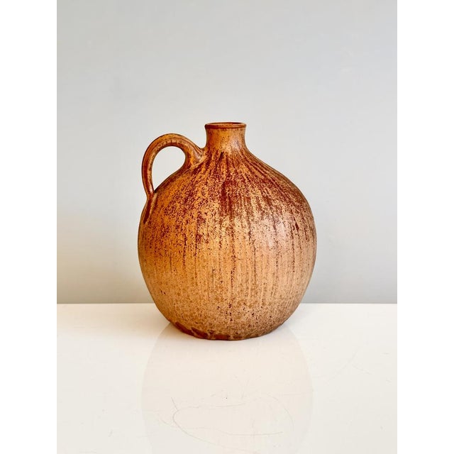 Studio Ceramic Vase with Earthy Flowing Glaze by Elke & Elmar Kubicek, Germany, 1980s For Sale - Image 11 of 11