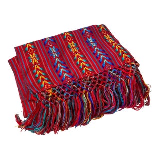 Vintage Hand Woven Table Runner For Sale