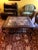 Rustic Square Leather and Marble Topped Wrought Iron Coffee Table For Sale - Image 12 of 12