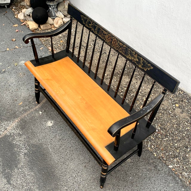 Traditional 1970s Vintage Hitchcock Bench For Sale - Image 3 of 12