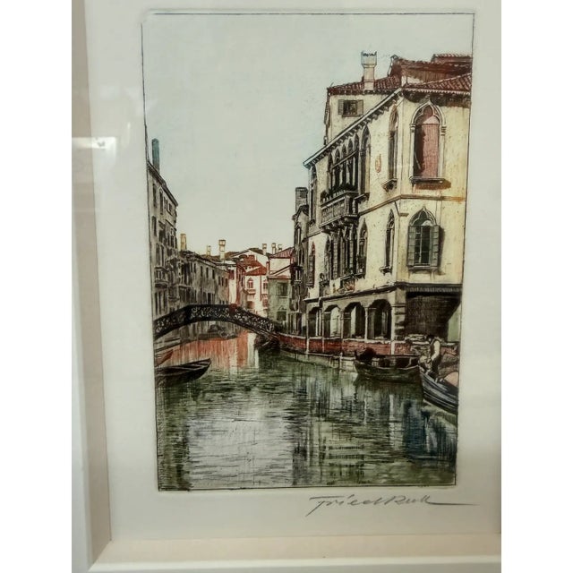 Friedrich Color Engravings of the Venice Canals, Set of Three For Sale - Image 9 of 11