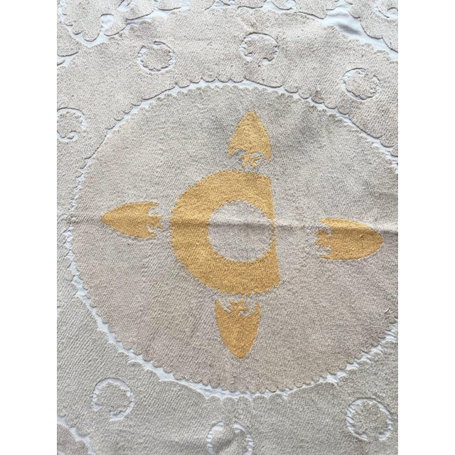 Decorative Vintage Suzani from Tashkent, circa 1960s. Dimension; 48'' x 58'' inches / 123 x 147 cm / 4' x 4'10'' Material:...