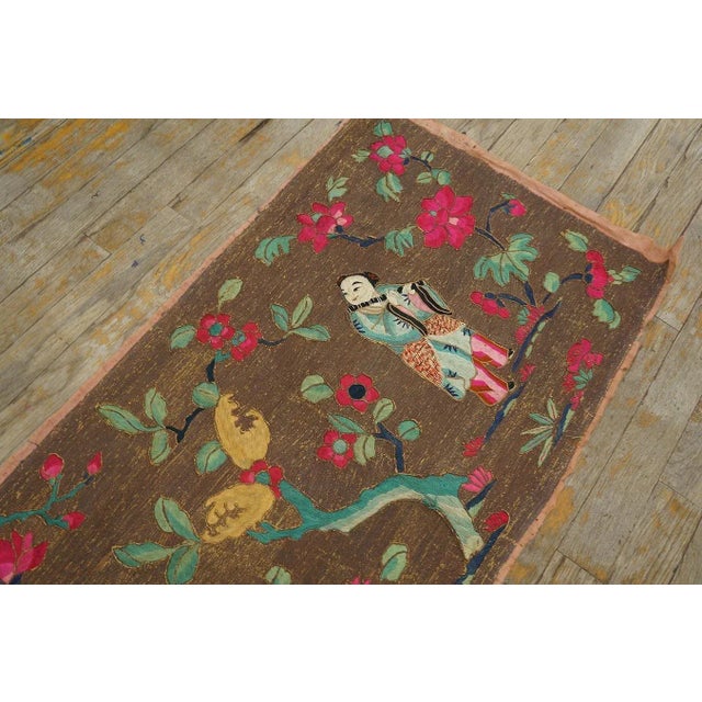 Late 19th Century Chinese Silk & Metal Embroidery ( 1' 9'' x 12' 9''-53 x 387 ) For Sale In New York - Image 6 of 12