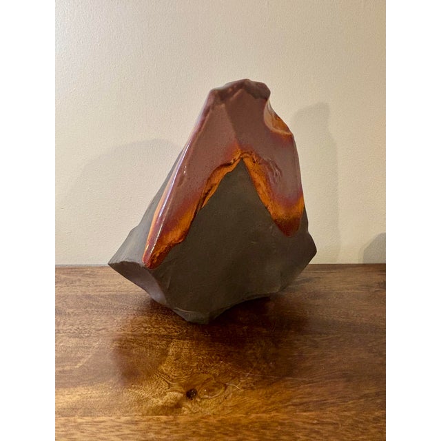 Vintage 1960s Tony Evans Raku Studio Pottery Vase, Abstract Form For Sale - Image 10 of 10