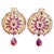 22 Karat Gold Ruby & Natural Pearl Yellow Gold Circle Stud Earring, Hanging Ruby For Sale - Image 18 of 18