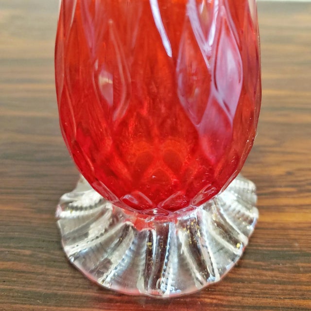 Red Barovier and Toso Carnelian Red Murano Glass Vase For Sale - Image 8 of 10