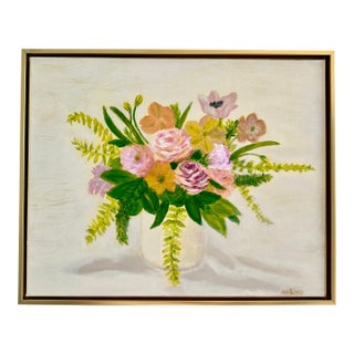 Impressionist Style Contemporary Floral Still Life Acrylic Painting For Sale