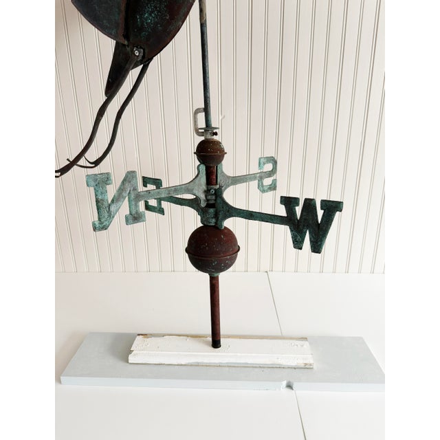Antique American Patinated Copper Full-Bodied Heron Directional Weathervane For Sale - Image 11 of 11