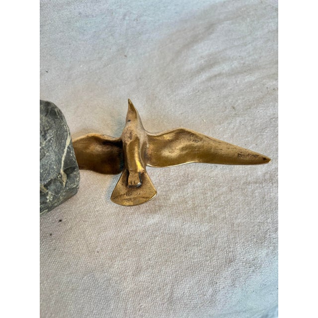 Bronze 20th Century French Charles Reussner Bronze Seagull Sculpture For Sale - Image 8 of 9