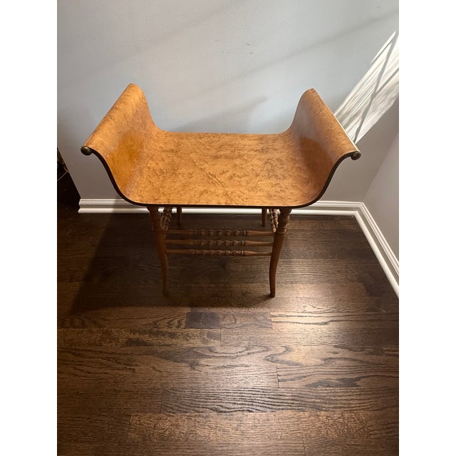 Mid-Century Modern Vintage Wood Bench For Sale - Image 3 of 4