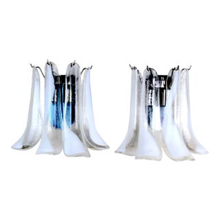 Mazzega Murano Glass Sconces, 1970's Italy - a Pair For Sale