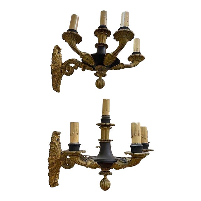 19th Century French Empire Wall Sconces - a Pair For Sale