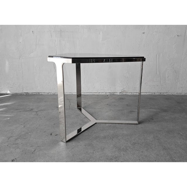 Early 21st Century Donghia Kravet Forma Table in Polished Chrome and Smoked Glass - 6 Available For Sale - Image 5 of 16