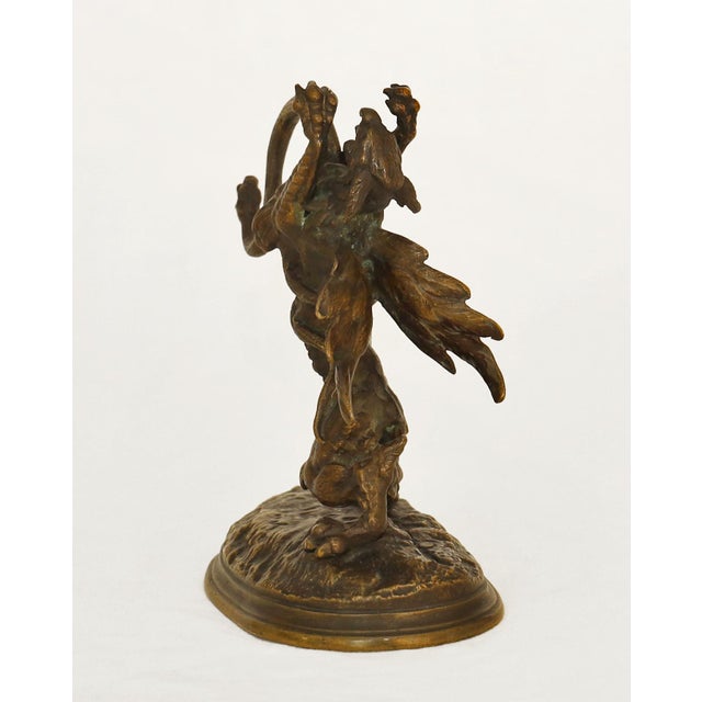 Art Nouveau Bronze Art Nouveau bronze, produced 1890/1910. Mythical creature on an oval, naturalistically rendered base....