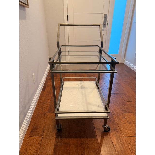 Crate & Barrel Renee Bar Cart For Sale - Image 13 of 13