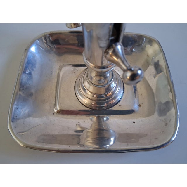 Early 20th Century 'Sweet England' Silverplated Mechanical Chamberstick & Snuffer For Sale - Image 5 of 7
