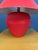 Paper Flute of Chicago Postmodern Corrugated Cardboard Table Lamp in Red, 1980s For Sale - Image 7 of 9