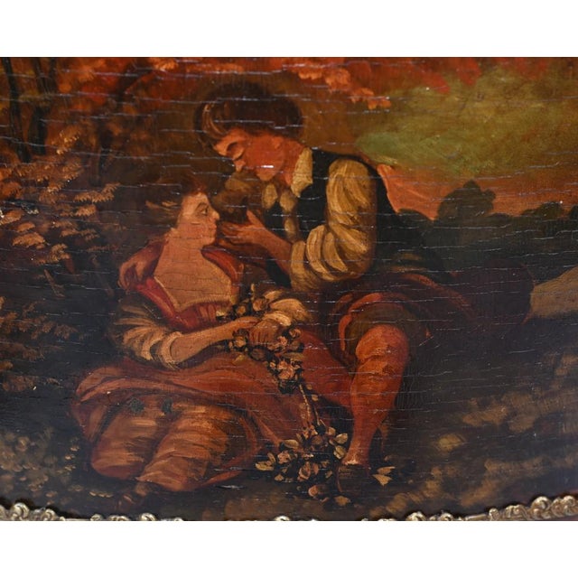 French Vitrine Painted Display Cabinet from Vernis Martin, 1890s For Sale - Image 4 of 10