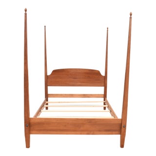 S. Bent & Bros Solid Cherry Queen 4 Post Bed For Sale