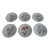 Contemporary Hand Painted Floral Dessert Round Plates - Set of 6 For Sale