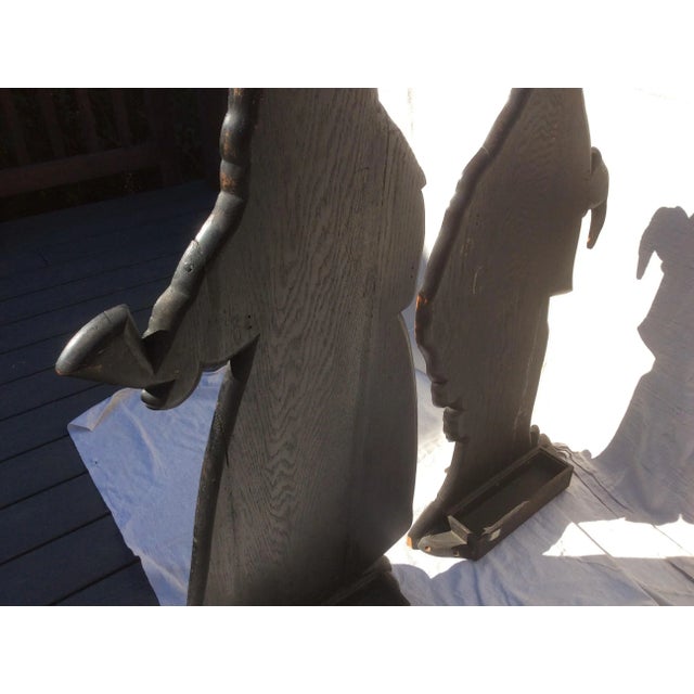 Antique English Oak Dummy Boards - a Pair For Sale - Image 4 of 11