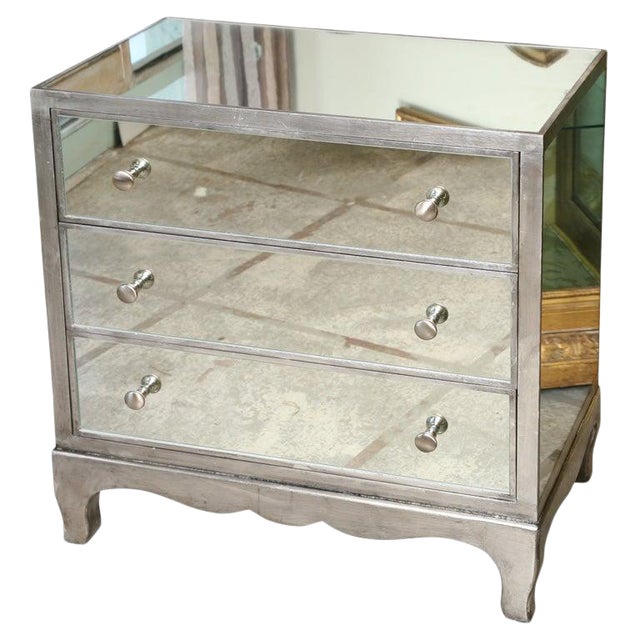 Custom Three Drawer Mirrored Chest Chairish