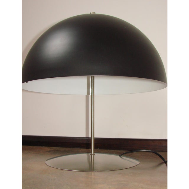 Bauhaus Modern Metal Table Lamp with Black Shade, 1980s For Sale - Image 3 of 12