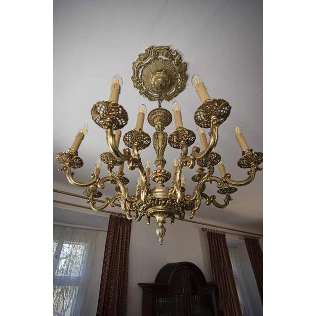 Beautiful chandelier with rich floral decoration in the rococo style. Eight-arm design with double arms - the chandelier...