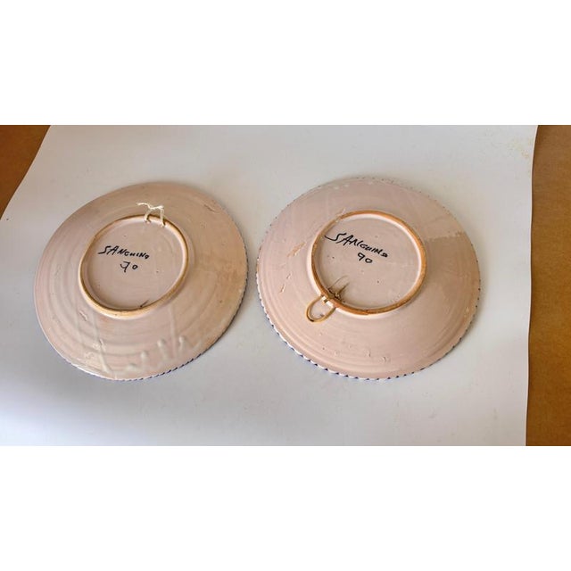 Large Italian Hand-Painted Serving Plates, 1970s, Set of 2 For Sale - Image 3 of 17