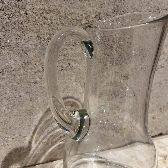 Modern 1970s Modernist Style Glass Pitcher For Sale - Image 3 of 6