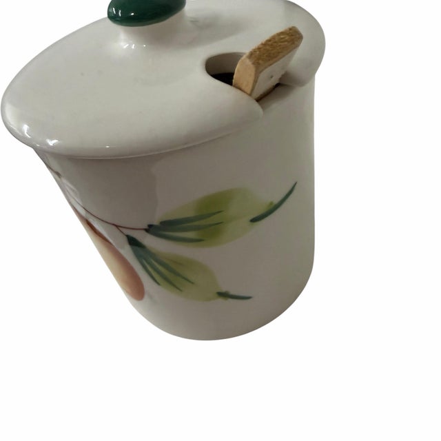 Farmhouse Vintage Italy Condiment Jelly Jar Server For Sale - Image 3 of 5