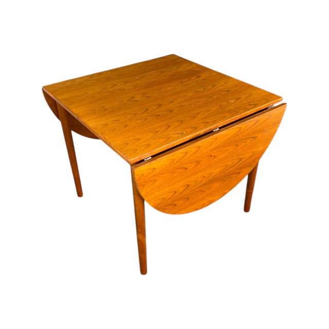 Vintage Danish Modern Teak Dining Table With Carved Tapered Legs For Sale - Image 13 of 18