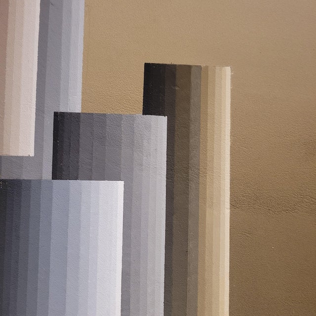 Andrés Segovia, Checkerboard Landscape, 20th Century, Acrylic on Canvas For Sale - Image 10 of 18