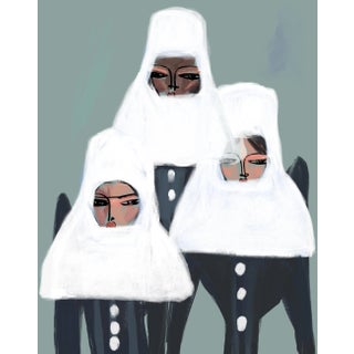 "Space Astronauts" Original Signed and Numbered Figurative Fashion Print by Annie Naranian For Sale