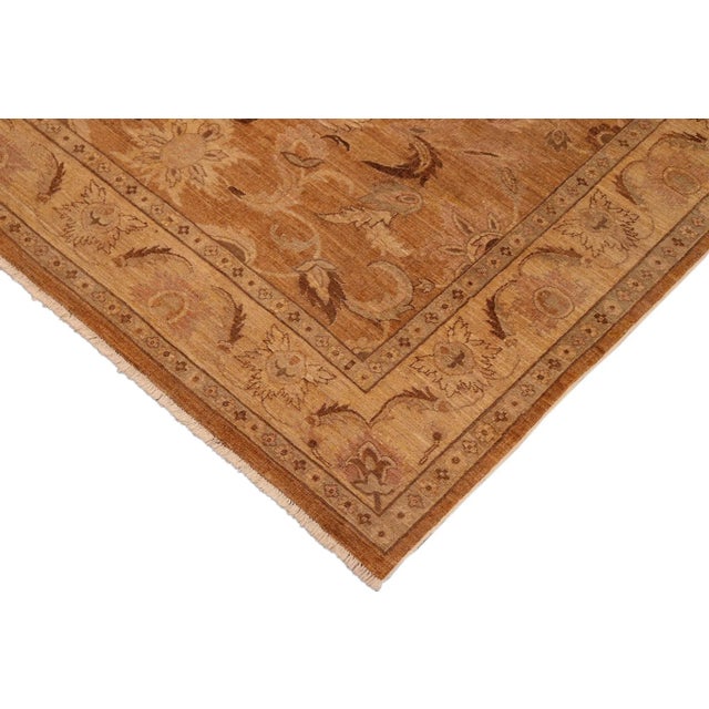 1980s Vintage Rustic Brown/Gold Wool Rug - 8'3" X 9'5" For Sale - Image 4 of 9
